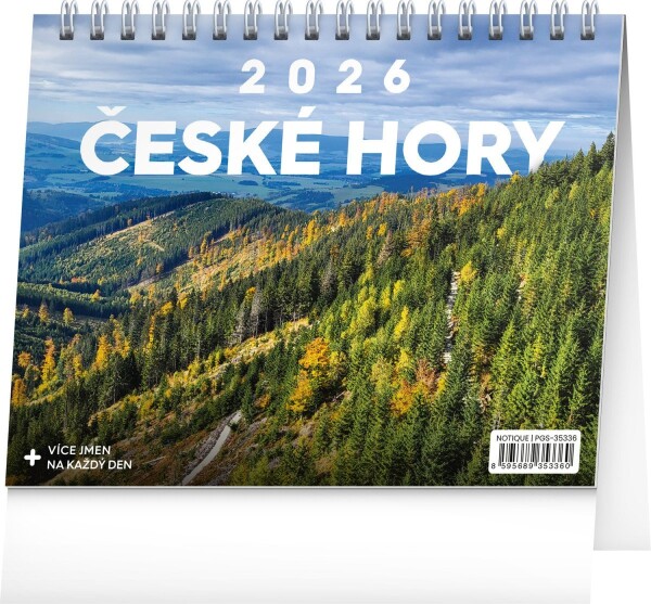 Kalendář 2026 stolní: České hory, 16,5 x 13 cm