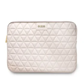 GUESS Quilted pouzdro pro notebook 13 růžová / EKO kůže (3700740471579)