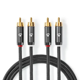 Nedis Stereo Audio kabel 2x RCA (M) - 2x RCA (M) 2.00 m šedá (CATB24200GY20)