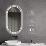 CERANO - Koupelnové LED zrcadlo Alto, kovový rám - černá matná - 55x100 CER-NT8144G-55X100