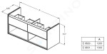 IDEAL STANDARD - Connect Air Skříňka pod dvojumyvadlo 1200 mm, matná hnědá/matný bílý lak E0829VY