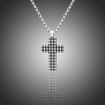 Pánský náhrdelník Tomiaso chirurgická ocel - kříž, Stříbrná 55 cm