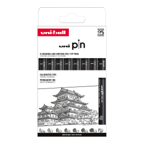 UNI PIN Classic, sada linerů, ks, mm/ mm/ mm/ mm/ mm/ mm/ mm/ BR), černá