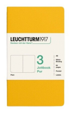Zápisník Jottbook pur A6, 64l, čistý, Sunflower, 3ks