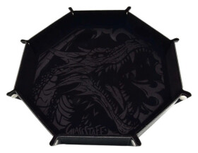 Dice tray - Dragon Skin Edition- Osmihran - Černý