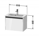 DURAVIT - Ketho.2 Umyvadlová skříňka 44x61x39 cm, 1 zásuvka, grafit mat K25055049490000