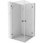 MEXEN/S - Lunar-B Duo sprchový kout dveře křídlové 95 x 95, transparent, růžové zlato 832-095L-095P-60-00