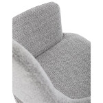 Židle jídelní, šedá látka, 360° vratný mechanismus, černý kov