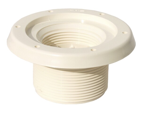 Základní prvek trysky MTS, R 2“ připojení lepením 50 mm, délka 40 mm, ABS, 6 děr pro přírubovou sadu, barva bílá, pro foliové bazény