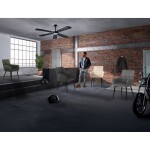 Židle jídelní, světle šedá látka, černý kov