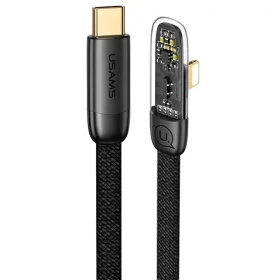 USAMS SJ583 Iceflake Series USB-C - Lightning černá / Datový kabel / lomený konektor / PD 20W / 1,2 m (SJ583USB01)