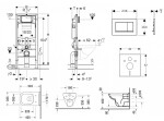 GEBERIT - Duofix Modul pro závěsné WC s tlačítkem Sigma30, lesklý chrom/chrom mat + Duravit D-Code - WC a sedátko, Rimless, SoftClose 111.300.00.5 NH6