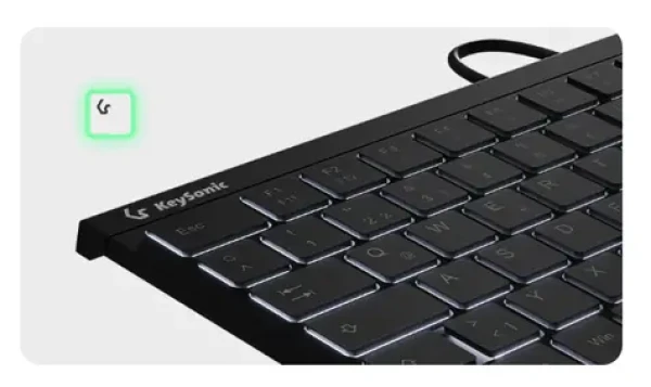 Keysonic KSK-5211ELU DE černá / Mini klávesnice / Touchpad / USB / podsvícení (60957)