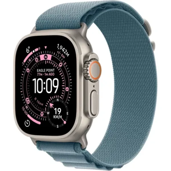 Apple Watch Ultra 3 (2025) GPS+Cellular 49mm Titanové tělo - Světle modrý alpský tah (M) / 145-190mm (MEWM4QC/A)
