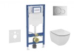 GEBERIT - Duofix Set předstěnové instalace, klozetu Tesi a sedátka softclose, tlačítko Sigma01, lesklý chrom SANI11CD1133