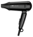 Braun Satin Hair 3 StyleGo HD350 černá / Fén na vlasy / 1600 W / Ionizace / sklopná rukojeť / 2 teploty / koncentrátor (3030050182354)