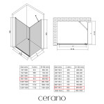 CERANO - Sprchový kout Antelo L/P - 6 mm - černá matná, transparentní sklo - 90x90x190 - otočný CER-434001