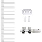 CERANO Koupelnový radiátorový set Burke - ústřední vytápění - asymetrické připojení 50 mm - 574W - bílá matná - 1600x500 mm