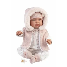 Llorens 84486 NEW BORN - realistická panenka miminko se zvuky a měkkým látkovým tělem - 44 cm