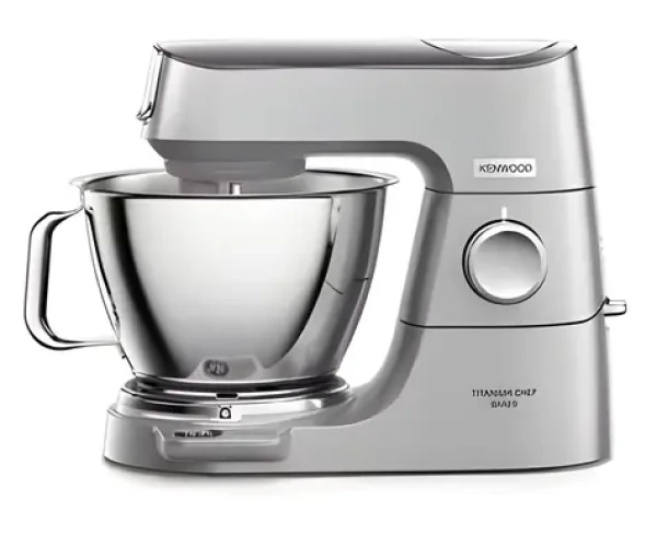 Kenwood Titanium Chef Baker KVC85.124SI stříbrná / Kuchyňský robot / 1200 W / DuoBowl / EasyWeigh váha (0W20011382)