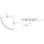 SAPHO - X-ROUND E skleněná polička rohová s hrazdou 255x60x255, chrom XR605