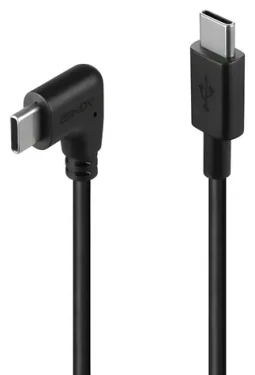 Lindy USB-C - USB-C 90° černá / USB kabel / USB 2.0 / 1 m / PD 60W (32005)