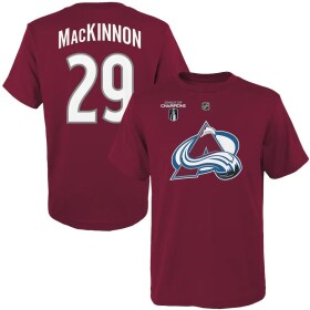 Fanatics Dětské tričko Nathan MacKinnon #29 Colorado Avalanche 2022 Stanley Cup Champions Name and Number Velikost: Dětské 14 let)