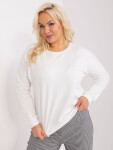 Ecru dámská halenka plus size s nášivkou