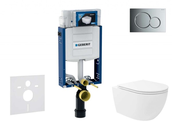 GEBERIT - Kombifix Set předstěnové instalace, klozetu Oudee Vortex a sedátka softclose, tlačítko Sigma01, lesklý chrom SANI15CA1134