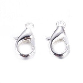 Karabinka - stříbrná - nickel-free - 12 x 6 mm - 1 ks