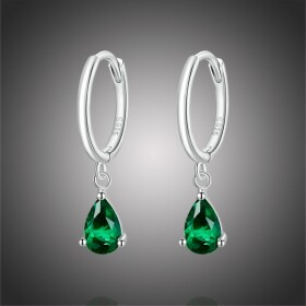 Stříbrné náušnice Swarovski Elements Dióna, stříbro 925/1000, Zelená
