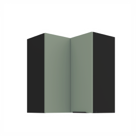 Horní rohová skříňka Aria 60x60 GN-72 2F (90°) Barva korpusu: Černá, Barva dvířek: SA - Aquamarine AFM