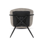 Židle jídelní, béžová látka, černý kov, otočný mechanismus 90°/90° (L/P) - funkce reset