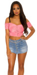 Sexy KouCla Crop Top bez ramene Einheitsgroesse