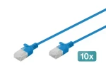 Digitus CAT 6 U-UTP Slim modrá / Patch kabel / 0,5 m / 10 ks (DK-1618-005S-B-10)