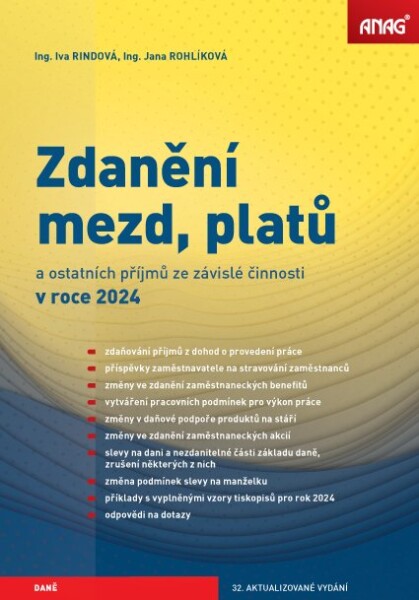 Zdanění mezd, platů ostatních příjmů ze závislé činnosti roce 2024