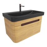 Koupelnová skříňka s umyvadlem SAT Fusion 77,5x43x45 cm dub medový mat SATFUSION80DMBKMBA SATFUSION80DMBKMBA