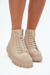 Dámské zateplené kotníkové tenisky na platformě SS274535 Světle béžová - Big Star světle béžová 41