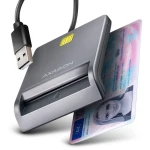 AXAGON CRE-SM3T, USB-A FlatReader čtečka kontaktních karet Smart card (eObčanka), kabel 1.3m (CRE-SM3T)