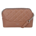Módní prošívaná dámská koženková crossbody Freay, růžová