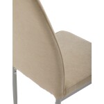 Židle jídelní, béžová látka, šedé kovové nohy