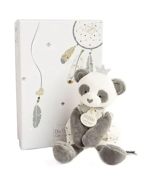 Doudou Dárková sada - Plyšová hračka panda s dečkou 20 cm