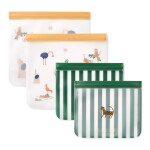 LIEWOOD Uzaviratelné sáčky na potraviny Rebus All together / Sandy – set 4 ks, zelená barva, plast