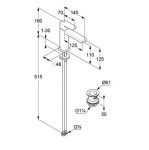 KLUDI - Renon Umyvadlová baterie s výpustí Push-Open, kartáčovaný bronz 42288N175