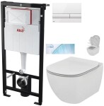 ALCADRAIN Sádromodul - předstěnový instalační systém s bílým tlačítkem M1710 + WC Ideal Standard Tesi se sedátkem SoftClose, AquaBlade AM101/1120 M1710 TE1