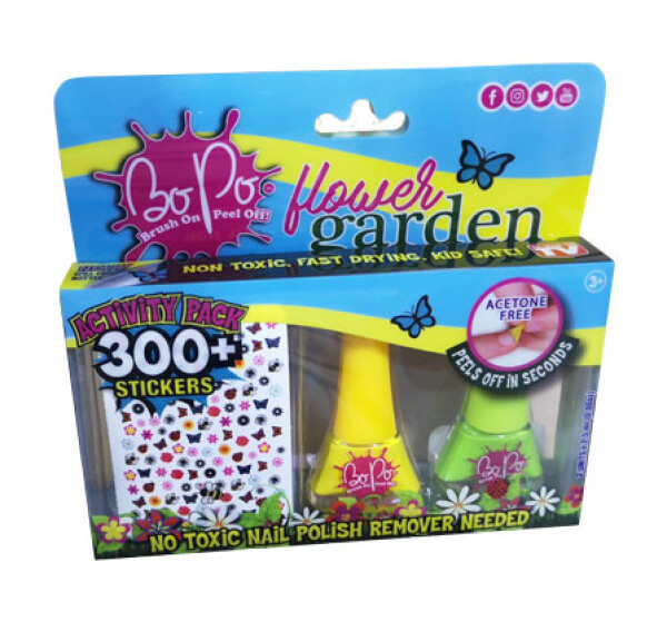 Bo Po Sada laků na nehty a samolepek - Květinová (mix různých barev laků) - EPEE