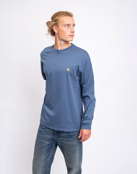 Tričko Carhartt WIP L/S Chase T-Shirt Icesheet / Gold