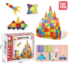 Mamido Magnetická stavebnice 100 dílů Diamond Pattern MT1162