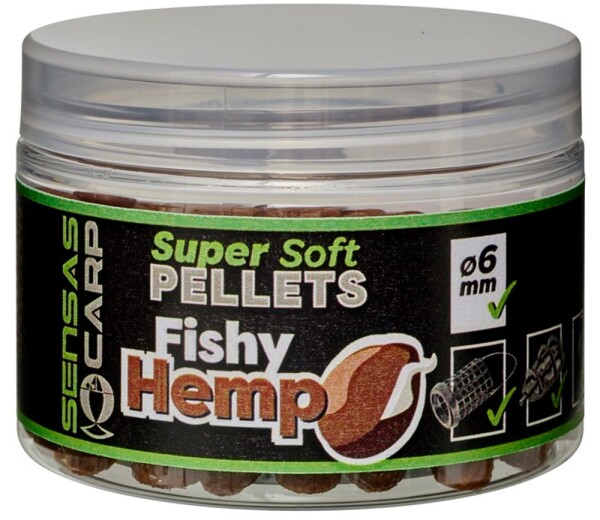 Sensas Pelety Super Soft Fishy Hemp 60g - 6mm,Sensas Pelety Super Soft Fishy Hemp 60g - 6mm