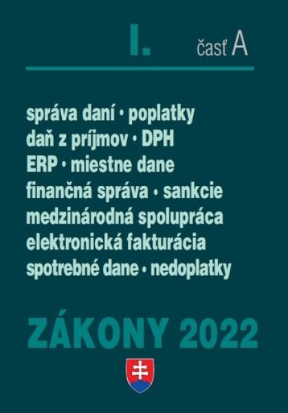 Zákony I-A/2022 daňové Zákony